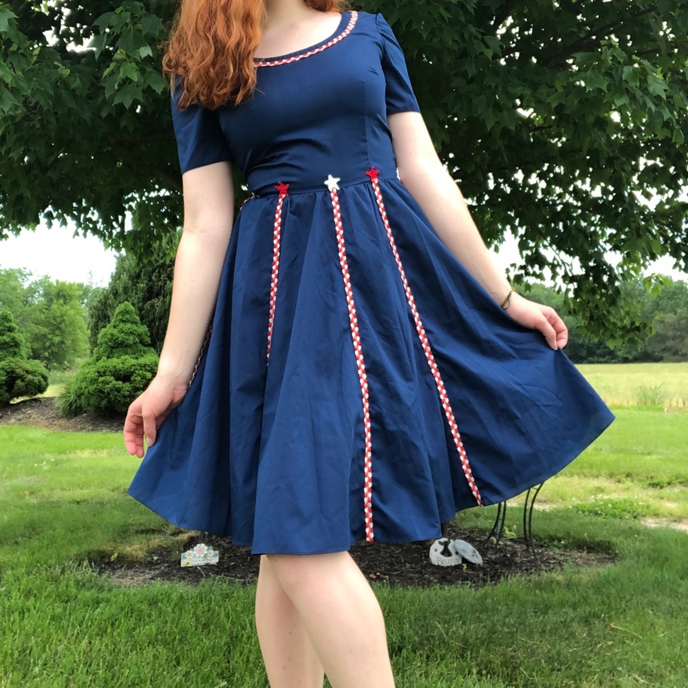HANDMADE Vintage Red, White, and Blue Dress!!